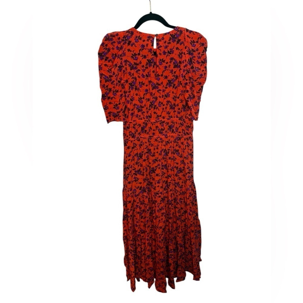 Joie Nadeen Floral Silk Puff Sleeve Midi Dress - Picture 4 of 7